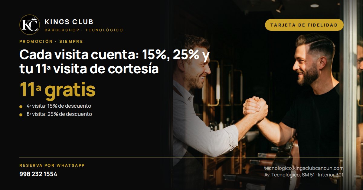 Cada visita cuenta: 15%, 25% y tu 11ª visita de cortesía